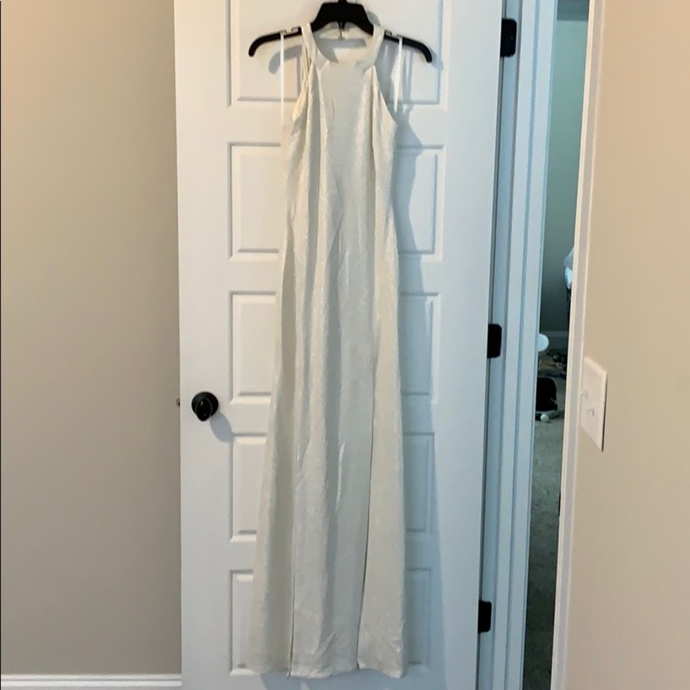 Formal dress cream and silver